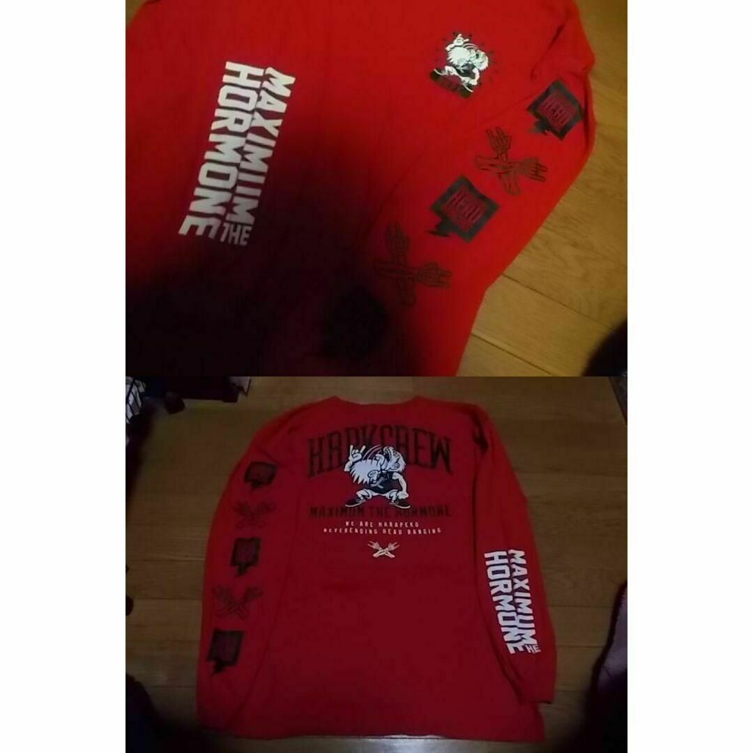 未使用 マキシマムザホルモン ホルモン ロング Tシャツ ロンT XL 赤 メンズのトップス(Tシャツ/カットソー(七分/長袖))の商品写真