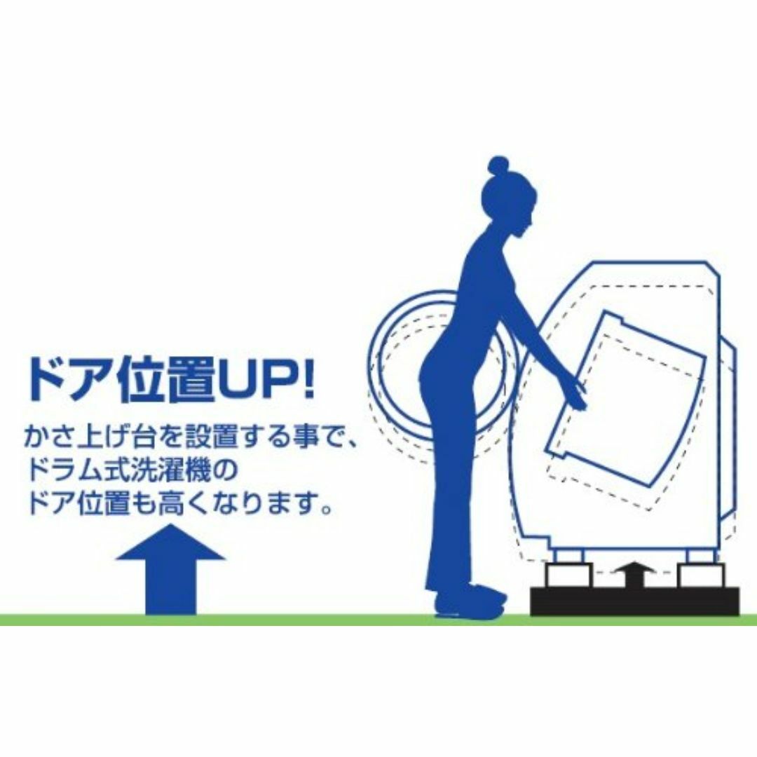 SANEI 洗濯機用防振かさ上げ台 高さ調整6cm 振動抑止 耐荷重150kg  スマホ/家電/カメラの生活家電(洗濯機)の商品写真