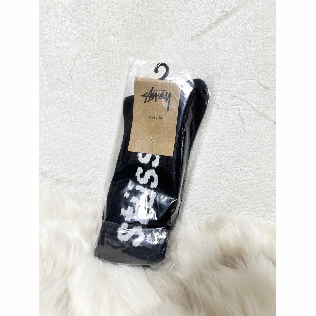 STUSSY(ステューシー)のステューシー　STUSSY　ソックス　ロゴ　靴下　黒 ＆ 白　２点SET  メンズのレッグウェア(ソックス)の商品写真