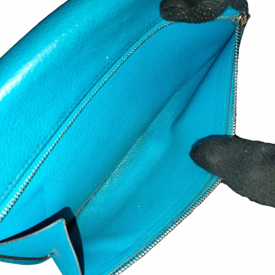 Hermes(エルメス)のHERMES エルメス ドゴン 折り長財布 ロングウォレット レザー ブルー系 レディースのファッション小物(財布)の商品写真