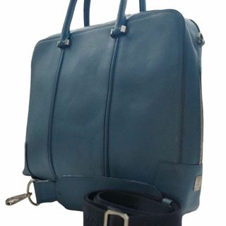 エムシーエム(MCM)のMCM 2way A4可 ビジネスバッグ ショルダーバッグ レザー ブルー系(ビジネスバッグ)