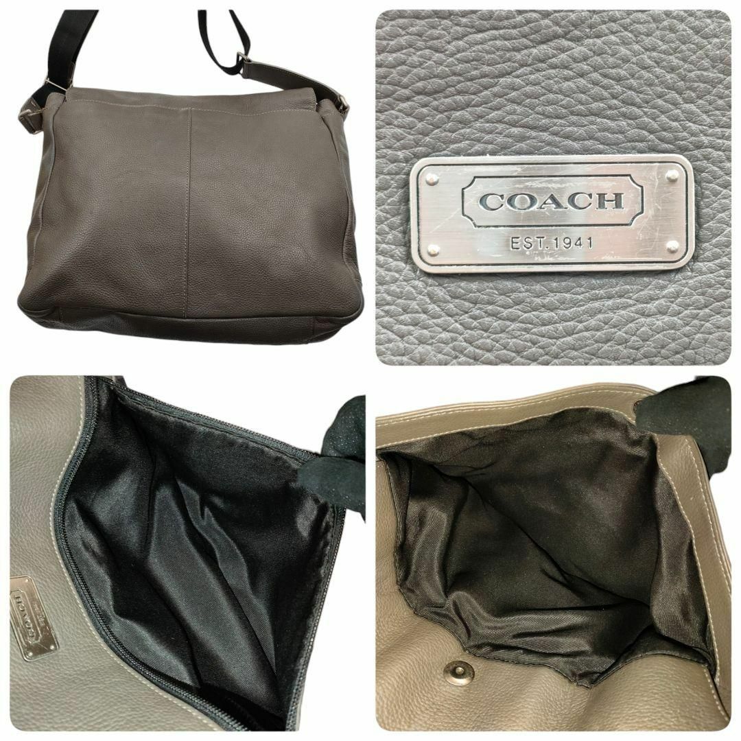 COACH(コーチ)のコーチ メッセンジャーバッグ トランス アトランティック 革 グレー系 肩掛け メンズのバッグ(ショルダーバッグ)の商品写真