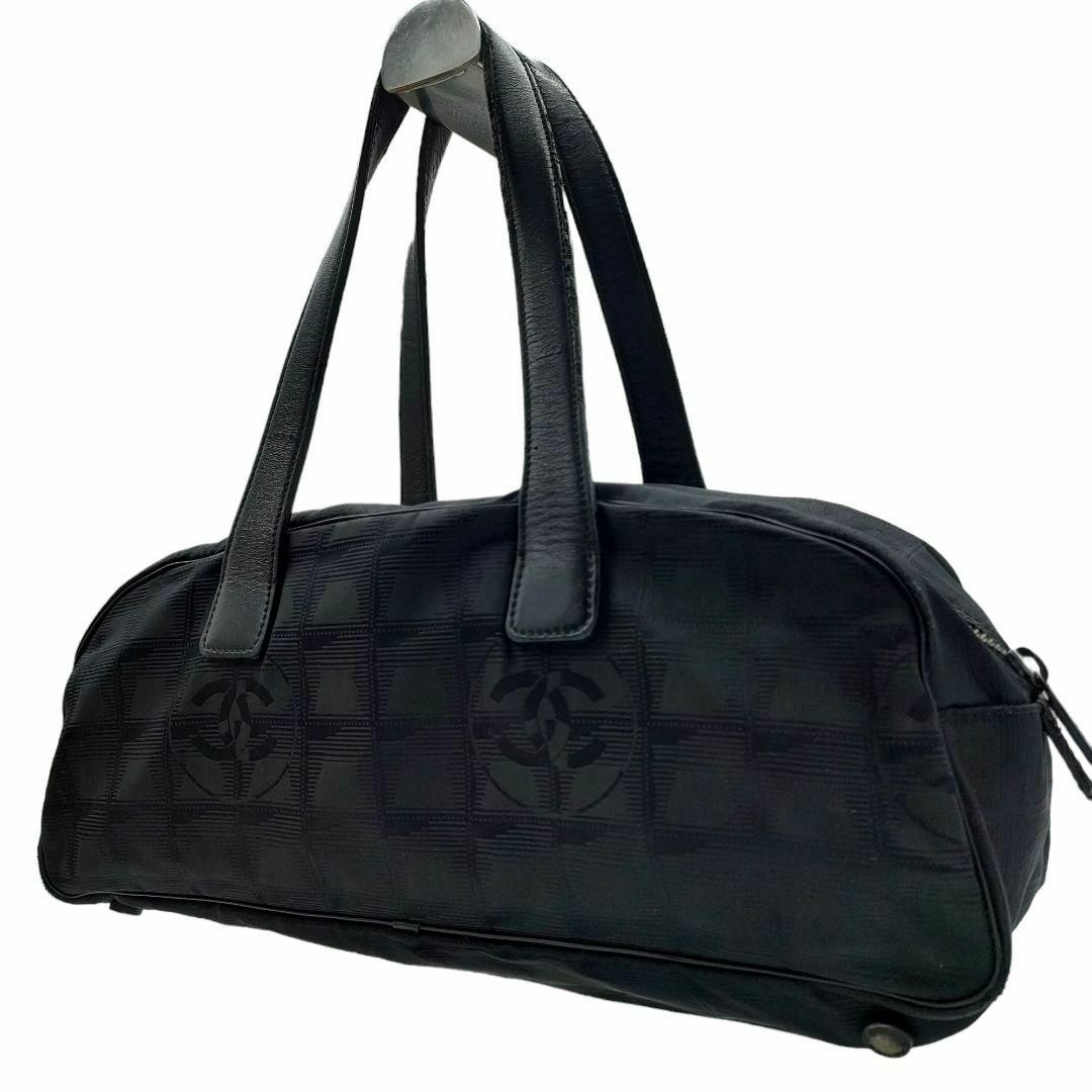 CHANEL(シャネル)のシャネル トラベルライン ミニボストンバッグ キャンバス レザー ブラック ロゴ レディースのバッグ(ボストンバッグ)の商品写真