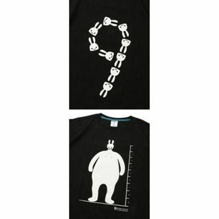 新品うちわ付　cune キューン うさぎ 9頭身 9周年記念 Tシャツ 黒 XL