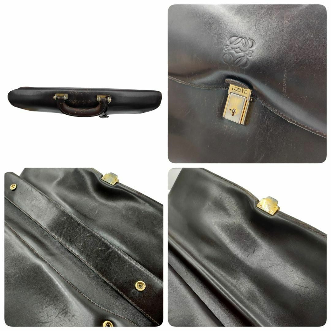 LOEWE(ロエベ)のロエベ A4可 ビジネスバッグ 金具 フラップ アナグラム レザー ブラウン系 メンズのバッグ(ビジネスバッグ)の商品写真