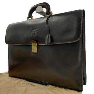 ロエベ(LOEWE)のロエベ A4可 ビジネスバッグ 金具 フラップ アナグラム レザー ブラウン系(ビジネスバッグ)