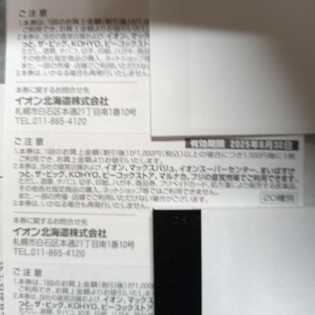 AEON(イオン)のイオン北海道 株主優待券 10000円分【ﾗｸﾏﾊﾟｯｸ】 チケットの優待券/割引券(ショッピング)の商品写真