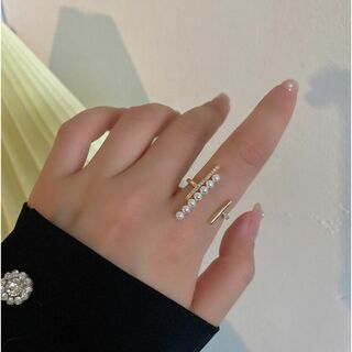 今どきの大人クラシカル★ゴールド パールリング真珠デザイン フリー指輪k１８色(リング(指輪))