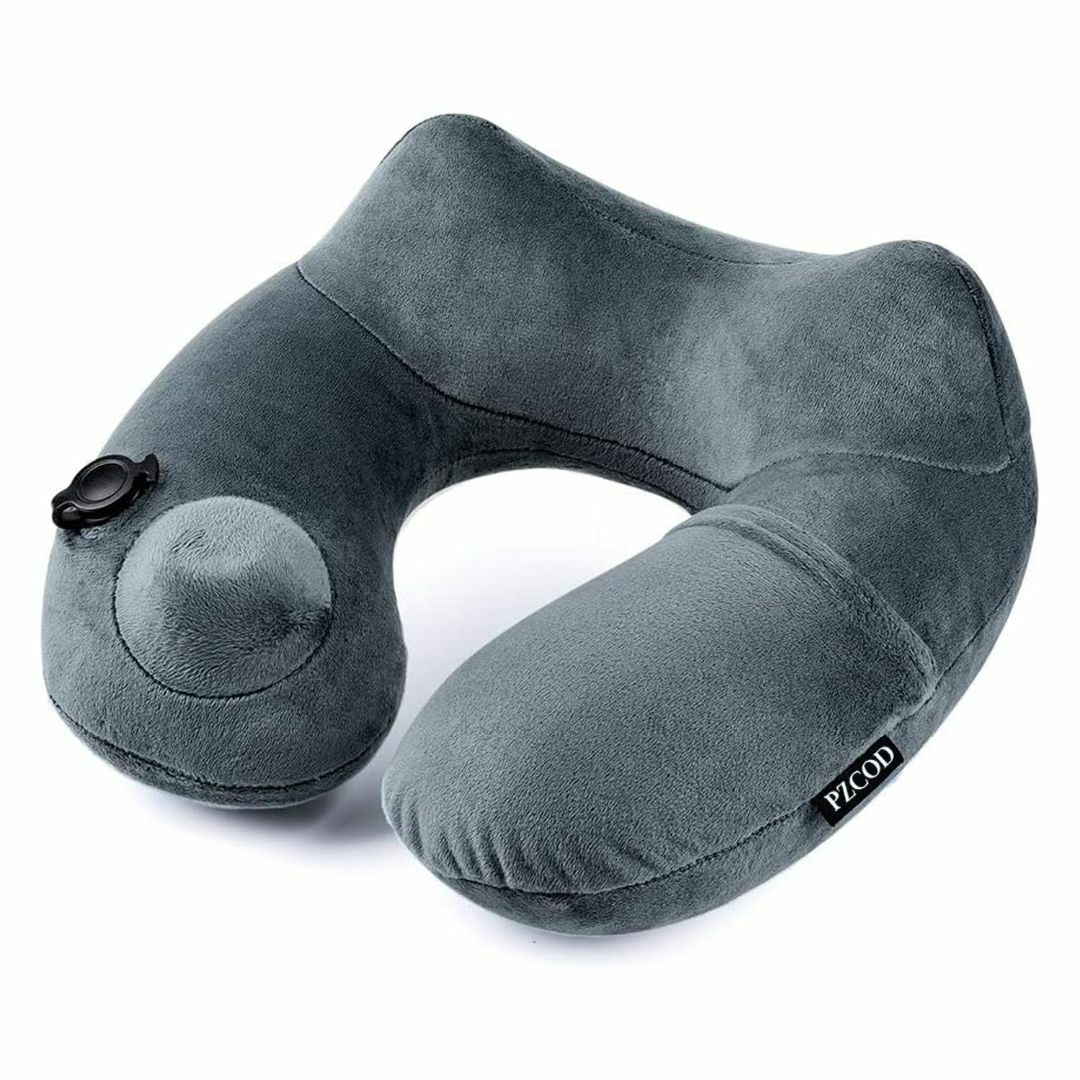 【色: グレー】PZCOD ネックピロー 首枕 旅行用 飛行機 空気枕 携帯枕  インテリア/住まい/日用品の寝具(枕)の商品写真