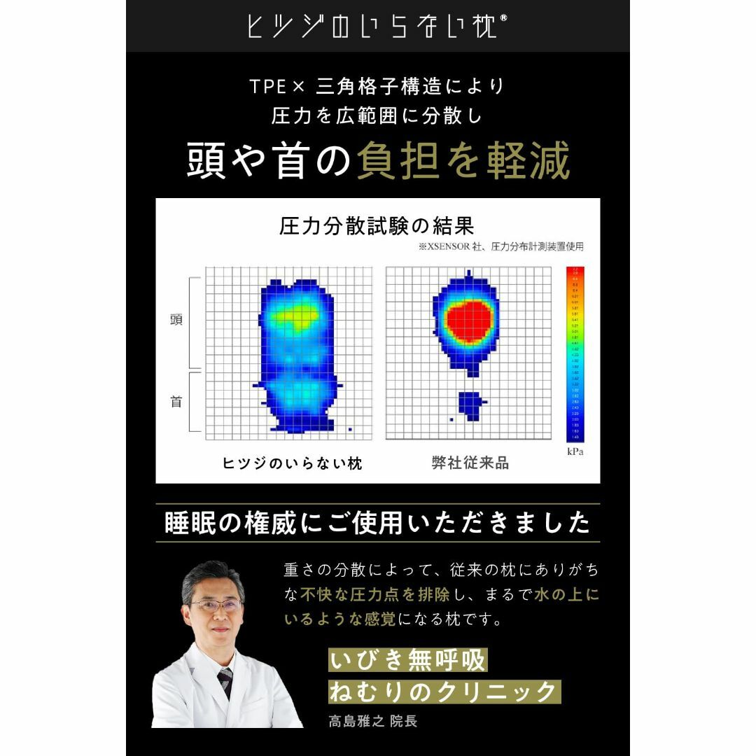 ヒツジのいらない枕 テンセル枕カバー付 まくら 低反発 高反発 丸洗いOK 安眠 インテリア/住まい/日用品の寝具(枕)の商品写真