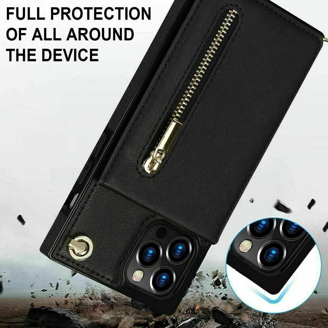 iphone13 ケース ショルダー 財布 カードケース 兼用 肩掛け 落下防止 スマホ/家電/カメラのスマホアクセサリー(iPhoneケース)の商品写真