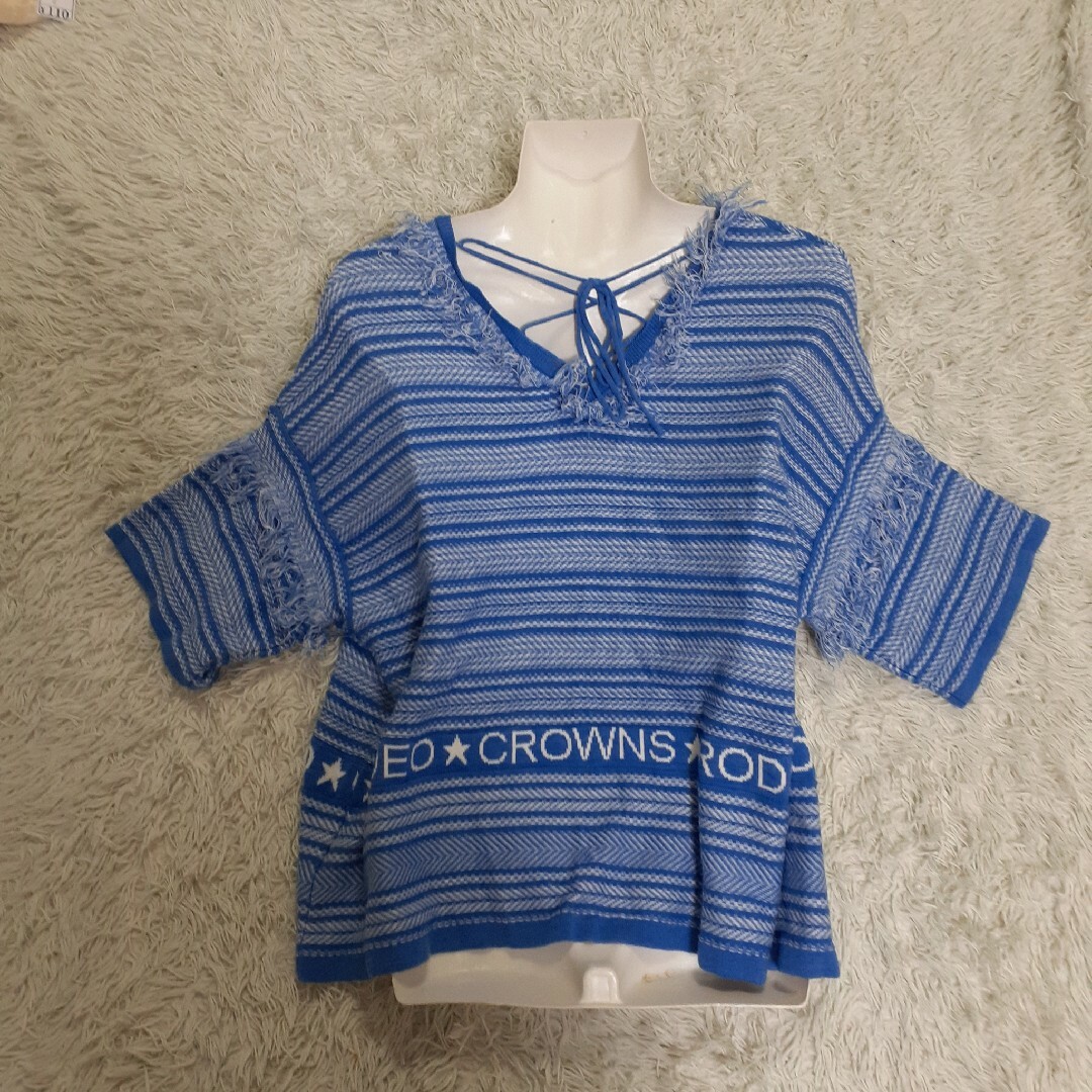 RODEO CROWNS(ロデオクラウンズ)のロデオクラウンズ　フリンジ　ニット　サマーニット　トップス　チュニック レディースのトップス(Tシャツ(半袖/袖なし))の商品写真