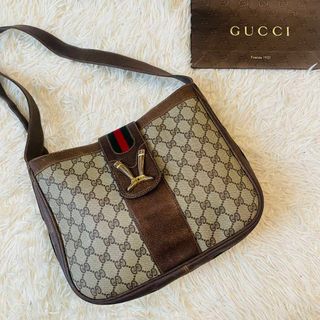 Gucci - 美品＊GUCCI ショルダーバッグ ポシェット gg金具 pvc シェリーライン