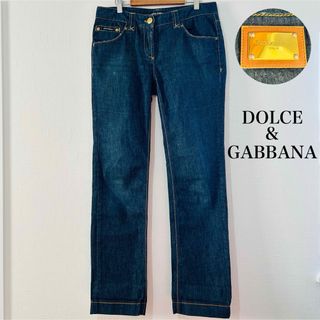 ドルチェアンドガッバーナ(DOLCE&GABBANA)のドルチェアンドガッバーナ ドルガバ デニムパンツ 高級感 足長 金プレート　L(デニム/ジーンズ)