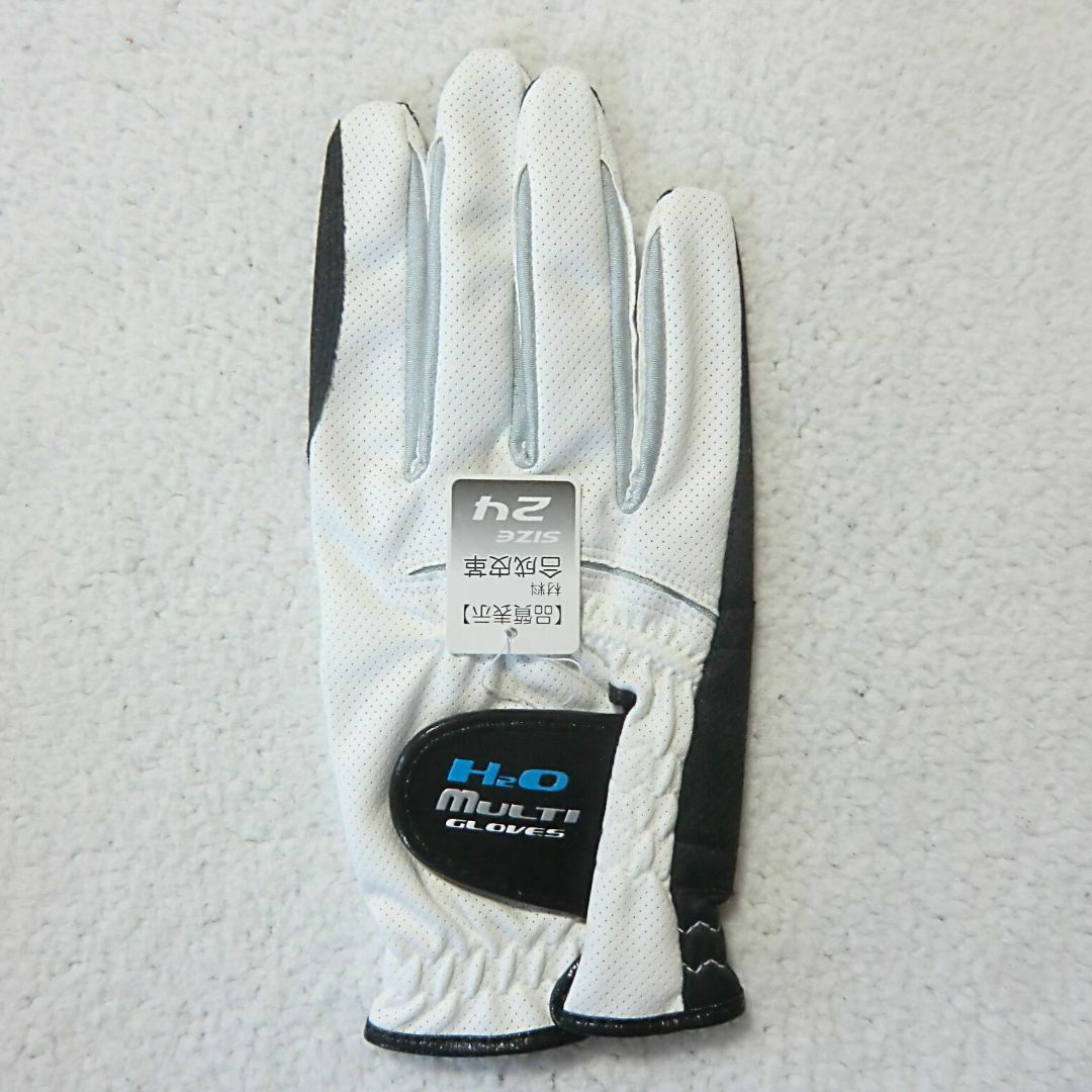 LiTE H2O マルチグローブ B-163 白/黒/銀灰 右手用 24サイズ メンズのファッション小物(手袋)の商品写真