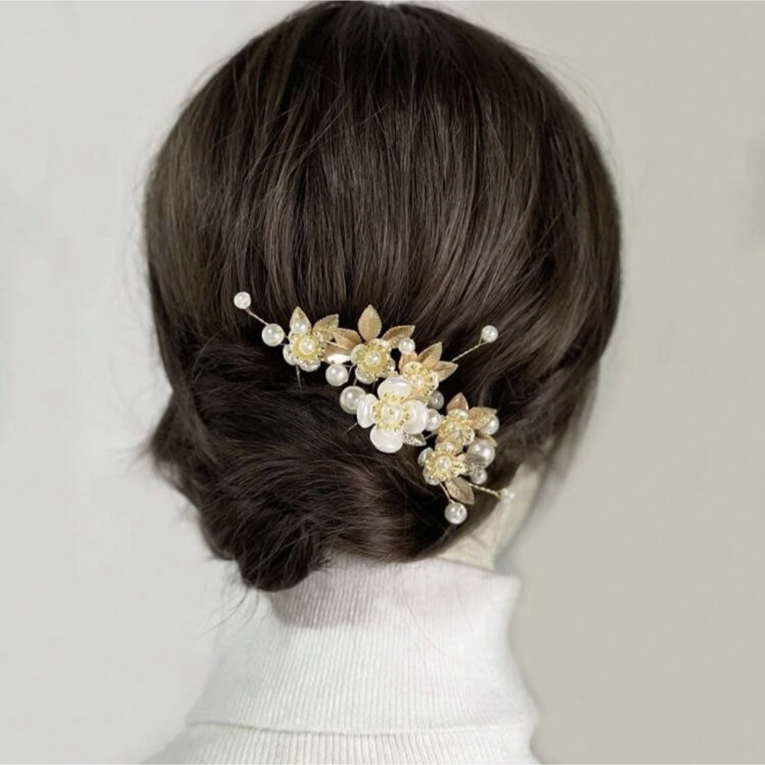 結婚式 コーム ヘアアクセサリー　お呼ばれ　髪飾り　ヘッドドレス　ウェディング レディースのヘアアクセサリー(バレッタ/ヘアクリップ)の商品写真