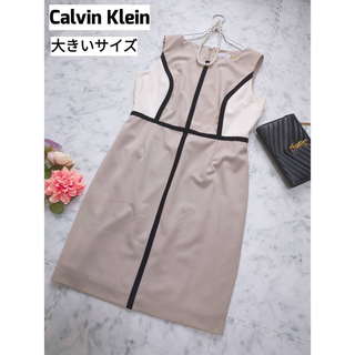 カルバンクライン(Calvin Klein)のCalvin Klein カルバンクライン　大きいサイズ　ワンピースドレス(ひざ丈ワンピース)