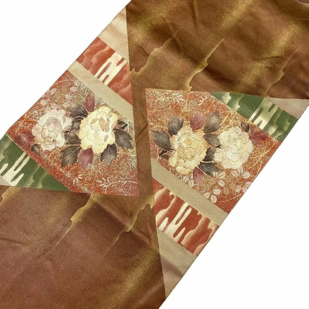 袋帯 鴛鴦 牡丹や菊の花々 金彩 フォーマル 着物 RO-5287 レディースの水着/浴衣(着物)の商品写真