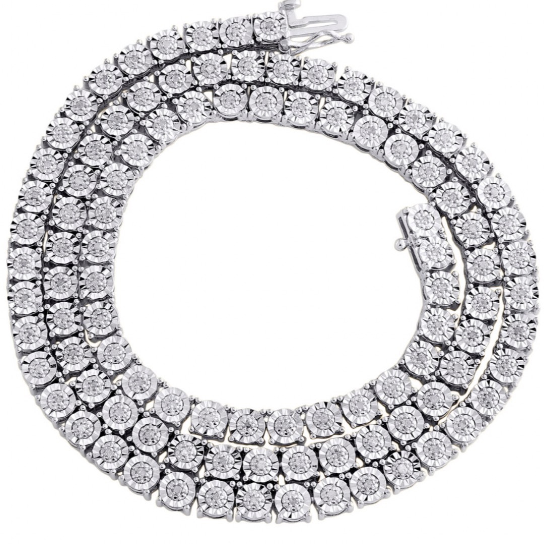 天然ダイヤモンド テニスチェーン ネックレス 4.7 メンズのアクセサリー(ネックレス)の商品写真