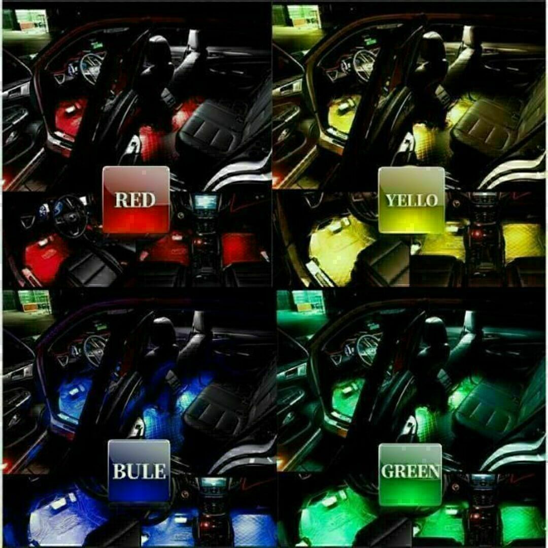 ledテープ シガーソケット 車 RGB テープライト 車内フロア車内装飾 48 自動車/バイクの自動車(車内アクセサリ)の商品写真