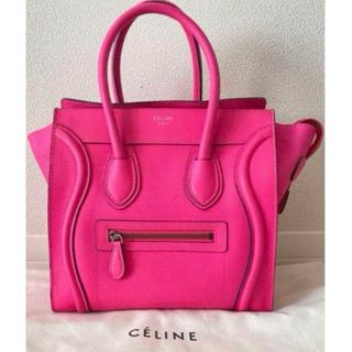 セリーヌ(celine)の美品・激レア　セリーヌ ラゲージマイクロショッパー　ピンク(ハンドバッグ)