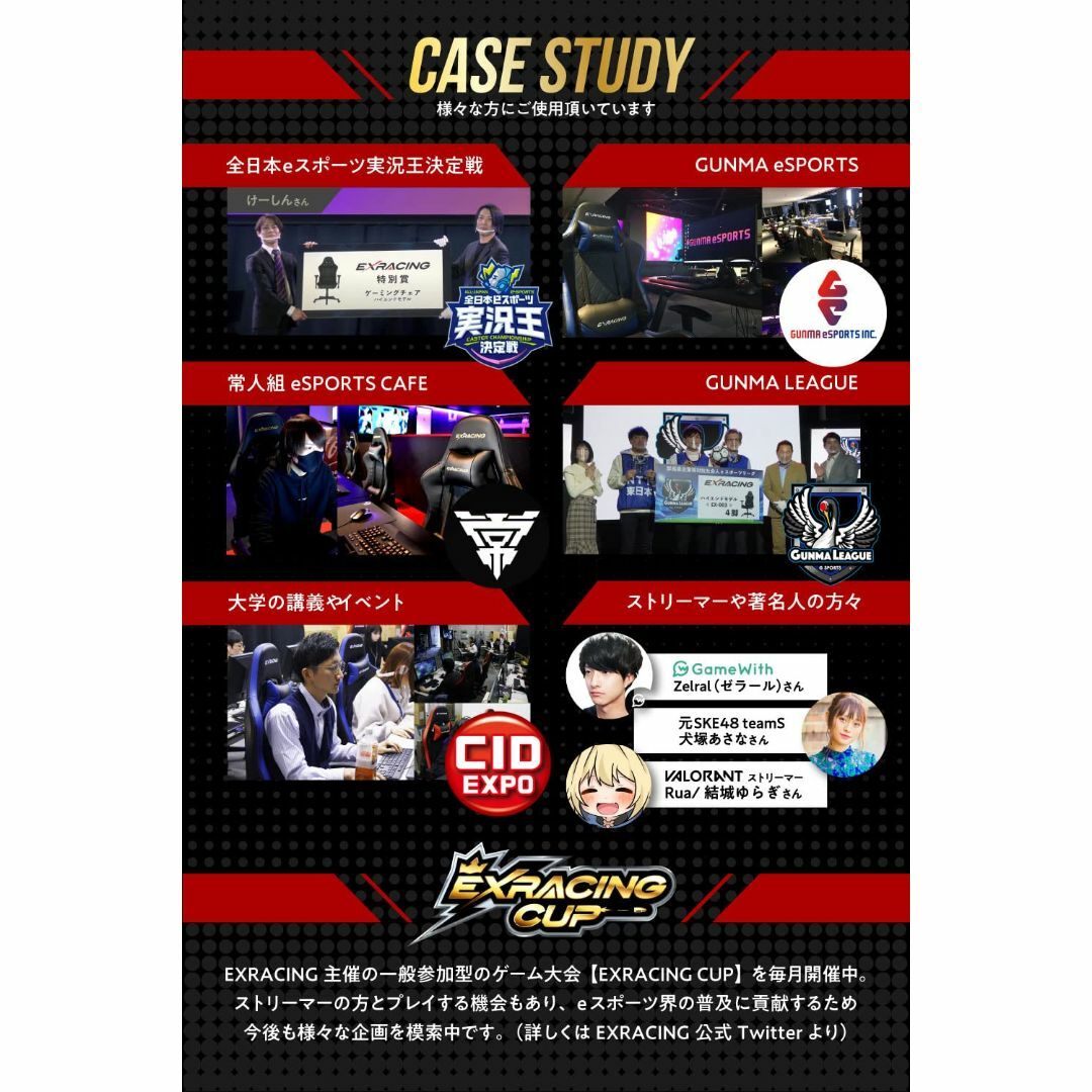 【色: EX-001.ホワイト】【国内メーカー】EXRACING ゲーミングチェ インテリア/住まい/日用品のオフィス家具(その他)の商品写真