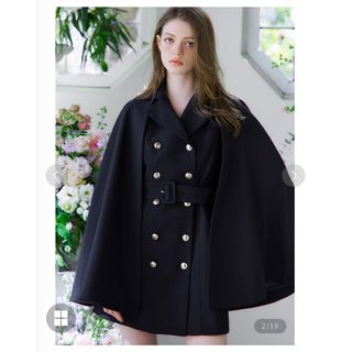 Riu 2way cape trench coat ブラック