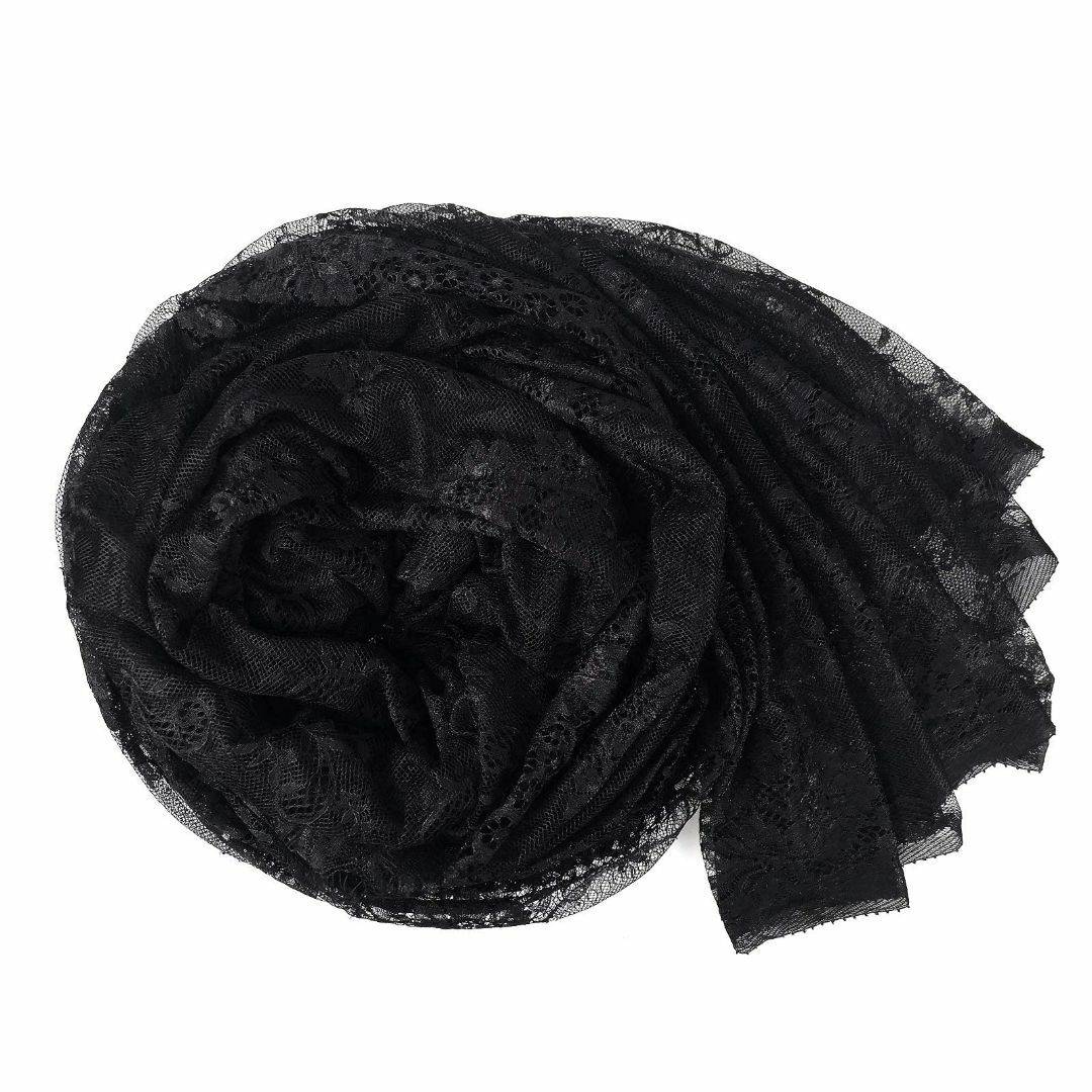 【色: ブラック】OKUSU-JP 刺繍メッシュレース 花柄刺繍生地 レース生地 ハンドメイドの素材/材料(その他)の商品写真