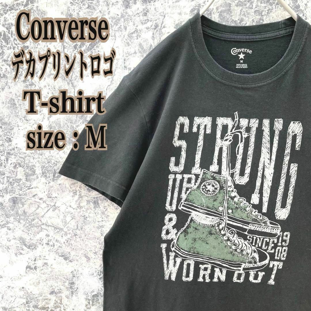 CONVERSE(コンバース)のIT128 US古着コンバースオールスタースニーカーデカプリントロゴ半袖Tシャツ メンズのトップス(Tシャツ/カットソー(半袖/袖なし))の商品写真