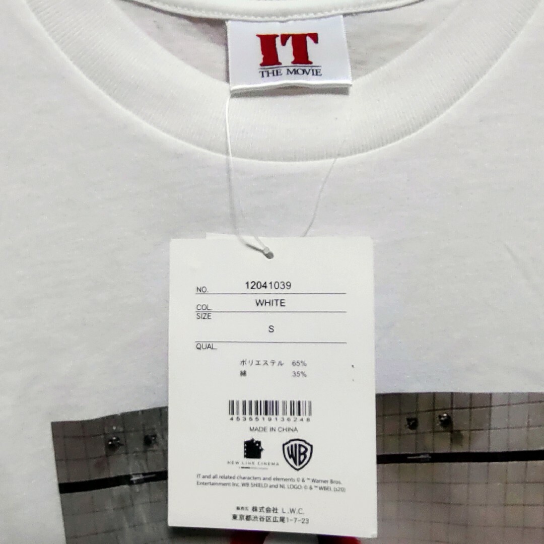 【新品】映画 イット IT Tシャツ 長袖 ロンT S ホワイト ピエロ 白 メンズのトップス(Tシャツ/カットソー(七分/長袖))の商品写真