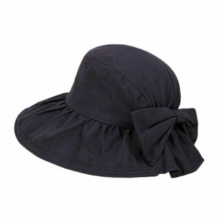 【色: ブラック】[Ｑｚｋｏｕｍａ] 帽子 レディース UVカット つば広 紫外(その他)