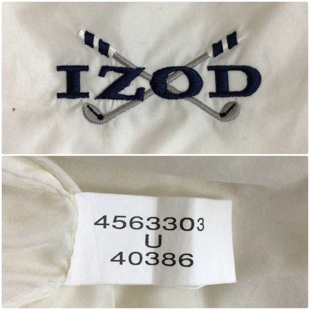 S207 US 古着アイゾッドIZOD刺繍Vネックナイロンジャケット3XLビッグ メンズのジャケット/アウター(ナイロンジャケット)の商品写真