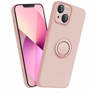 【色: ピンク】iPhone14 ケース リング いpほね14 リング付き 耐衝(その他)