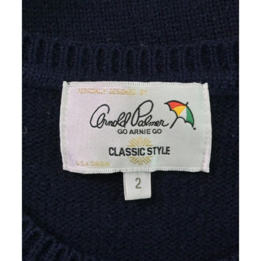 Arnold Palmer(アーノルドパーマー)のArnold Palmer アーノルドパーマー ニット・セーター 2(M位) 紺 【古着】【中古】 レディースのトップス(ニット/セーター)の商品写真