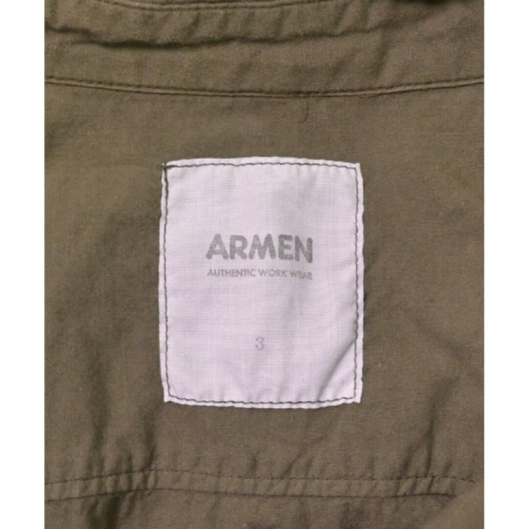 ARMEN(アーメン)のARMEN アーメン シャツワンピース 3(L位) カーキ 【古着】【中古】 レディースのワンピース(その他)の商品写真