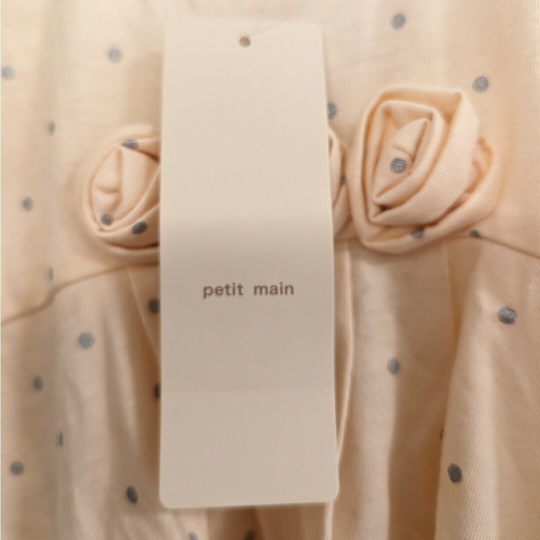 petit main(プティマイン)のプティマイン☆ラメドットお花チュニック キッズ/ベビー/マタニティのキッズ服女の子用(90cm~)(Tシャツ/カットソー)の商品写真