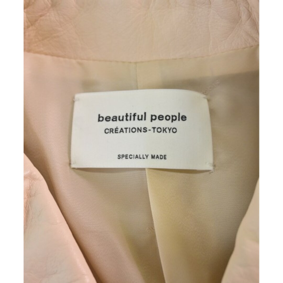 beautiful people(ビューティフルピープル)のbeautiful people ライダース 140(S位) ベージュ系 【古着】【中古】 レディースのジャケット/アウター(ライダースジャケット)の商品写真