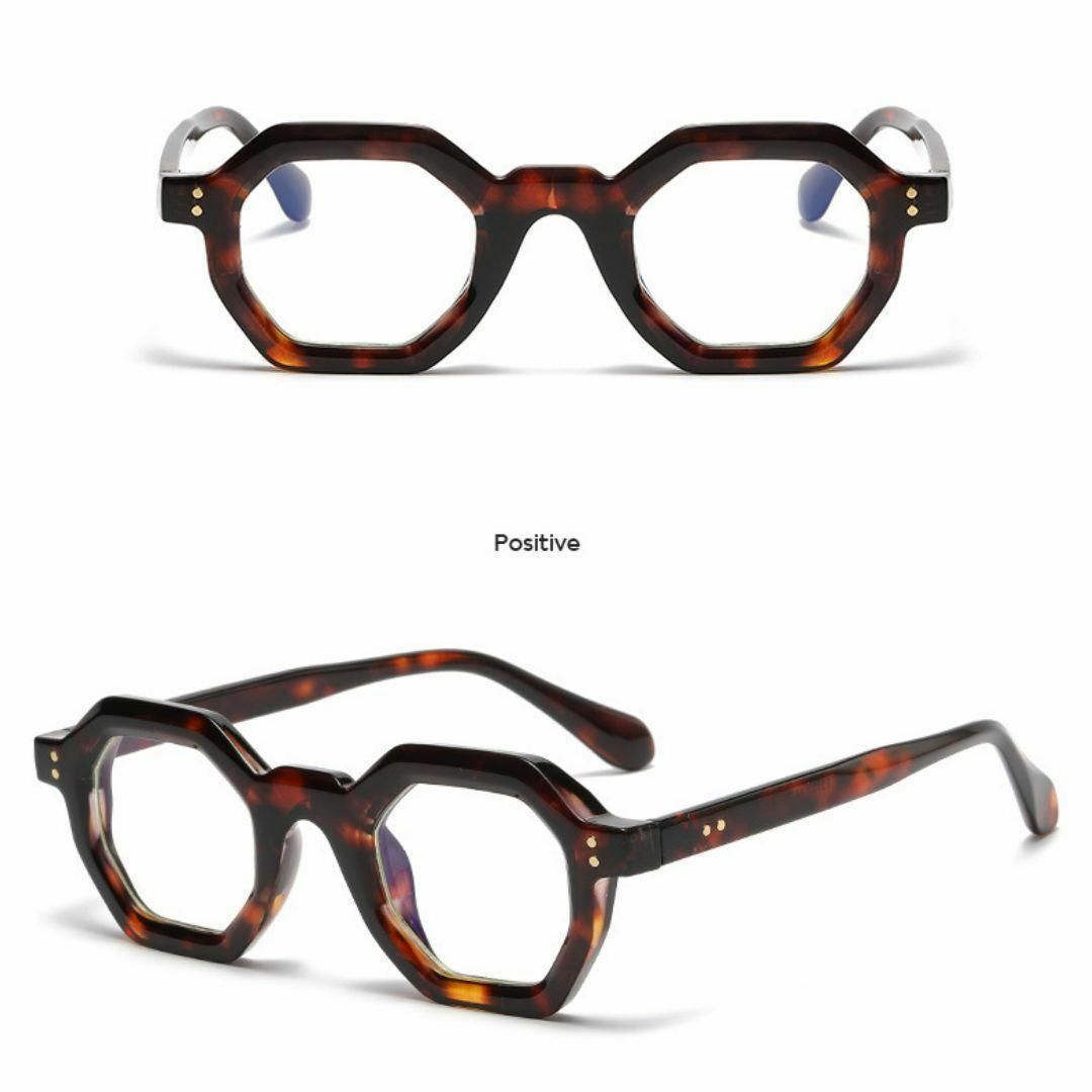 クラウンパント サングラス 鼈甲柄 UV400 多角形 ブラック スクエア s3 メンズのファッション小物(サングラス/メガネ)の商品写真
