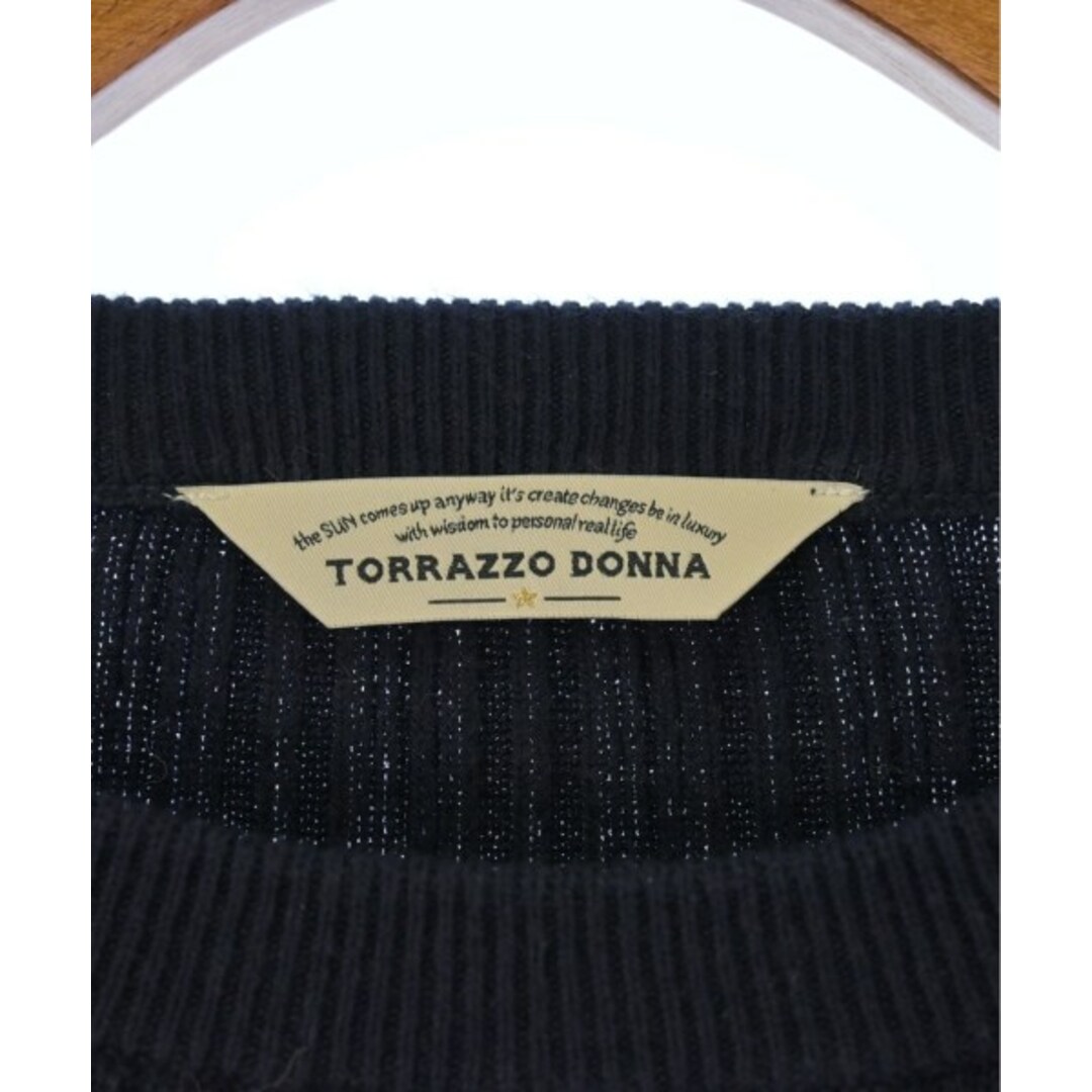 TORRAZZO DONNA(トラッゾドンナ)のTORRAZZO DONNA トラッゾドンナ ニット・セーター -(XS位) 紺 【古着】【中古】 レディースのトップス(ニット/セーター)の商品写真