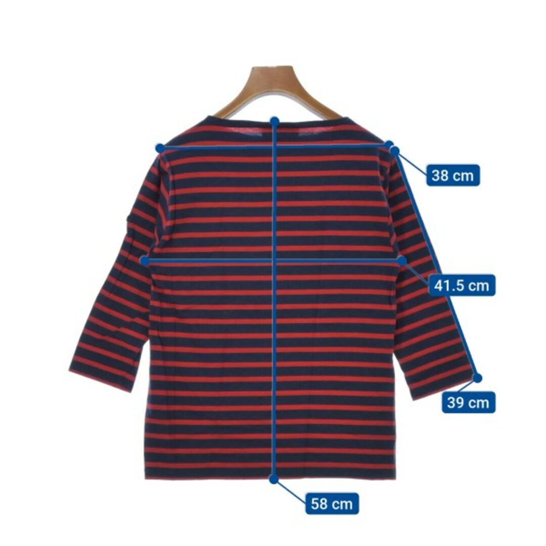 SAINT JAMES(セントジェームス)のSAINT JAMES Tシャツ・カットソー 1(XS位) 紺x赤(ボーダー) 【古着】【中古】 レディースのトップス(カットソー(半袖/袖なし))の商品写真