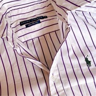 Ralph Lauren - 美品 ラルフローレン  半袖 ストライプシャツ レディース   スリムフィット