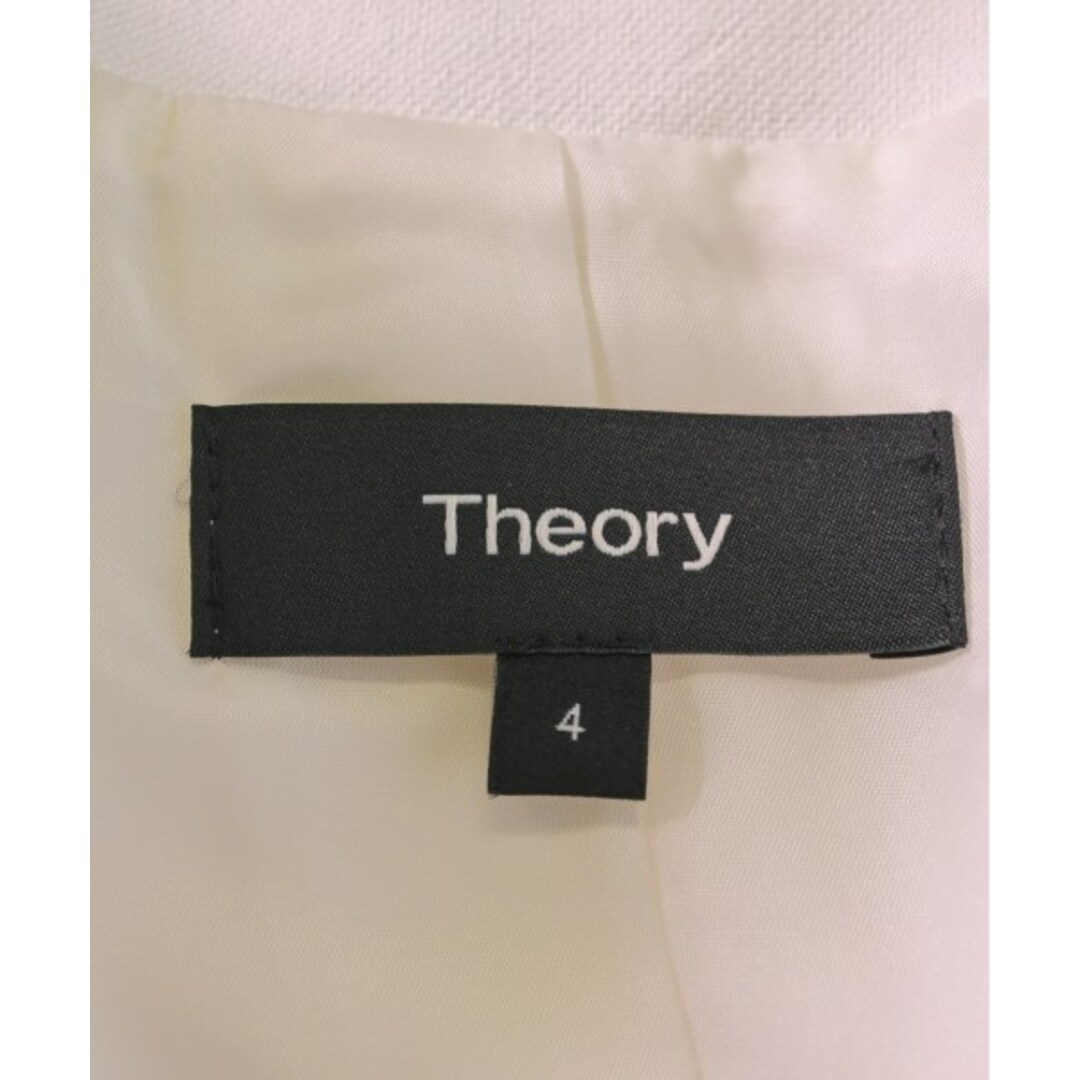 theory(セオリー)のTheory セオリー ノーカラージャケット 4(L位) 白 【古着】【中古】 レディースのジャケット/アウター(ノーカラージャケット)の商品写真