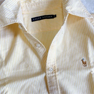 ラルフローレン(Ralph Lauren)のラルフローレン   上品なストライプ柄   半袖ボタンダウンシャツ ポロシャツ(シャツ/ブラウス(半袖/袖なし))