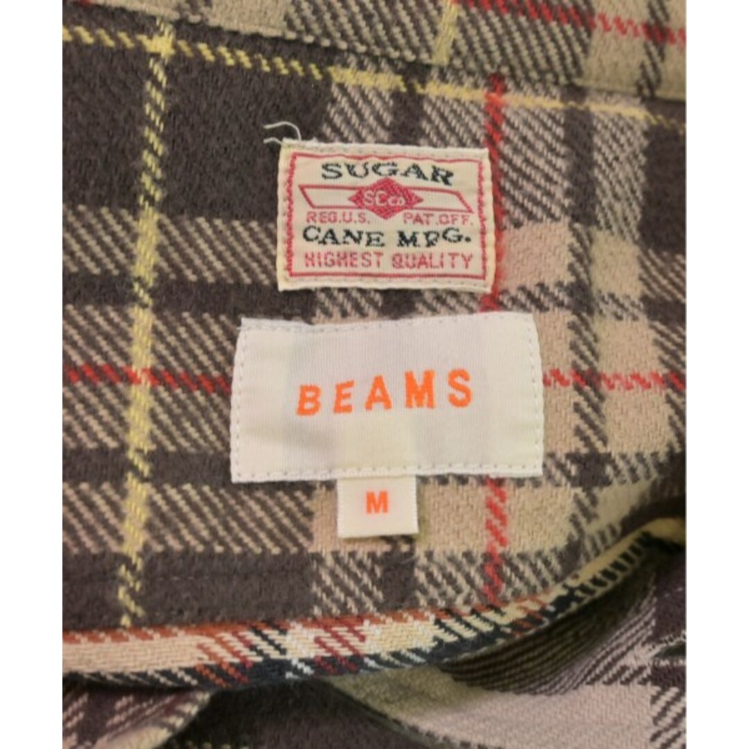 BEAMS(ビームス)のBEAMS ビームス カジュアルシャツ M 茶系xベージュ(チェック) 【古着】【中古】 メンズのトップス(シャツ)の商品写真