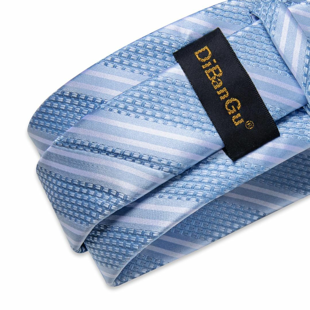 【色: ブルーと白いストライプ】[DiBanGu] ネクタイ ストライプ ネクタ メンズのファッション小物(その他)の商品写真