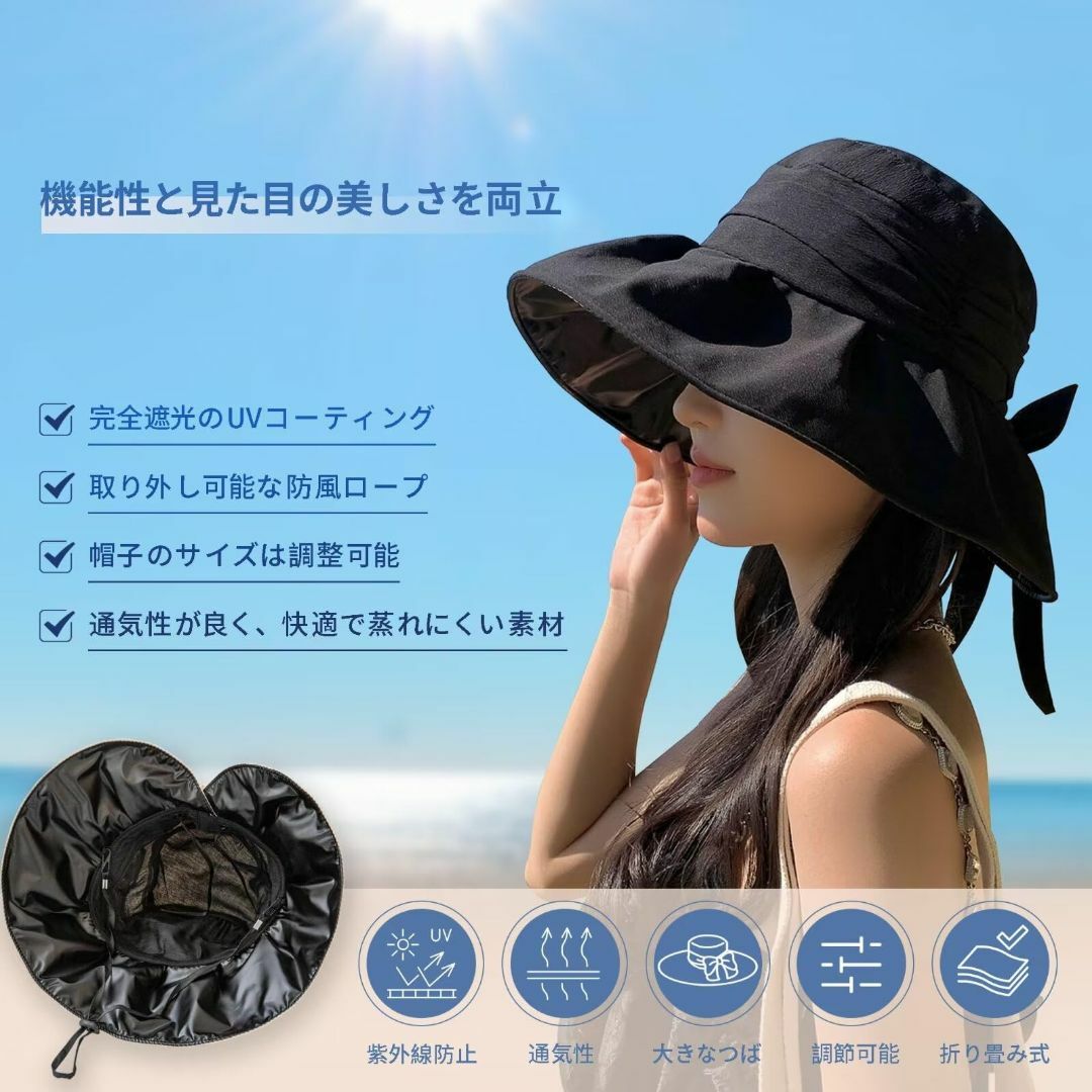 【色: イエロー】[HWVICTORYV] uvカット 帽子 レディース 日焼け レディースのファッション小物(その他)の商品写真