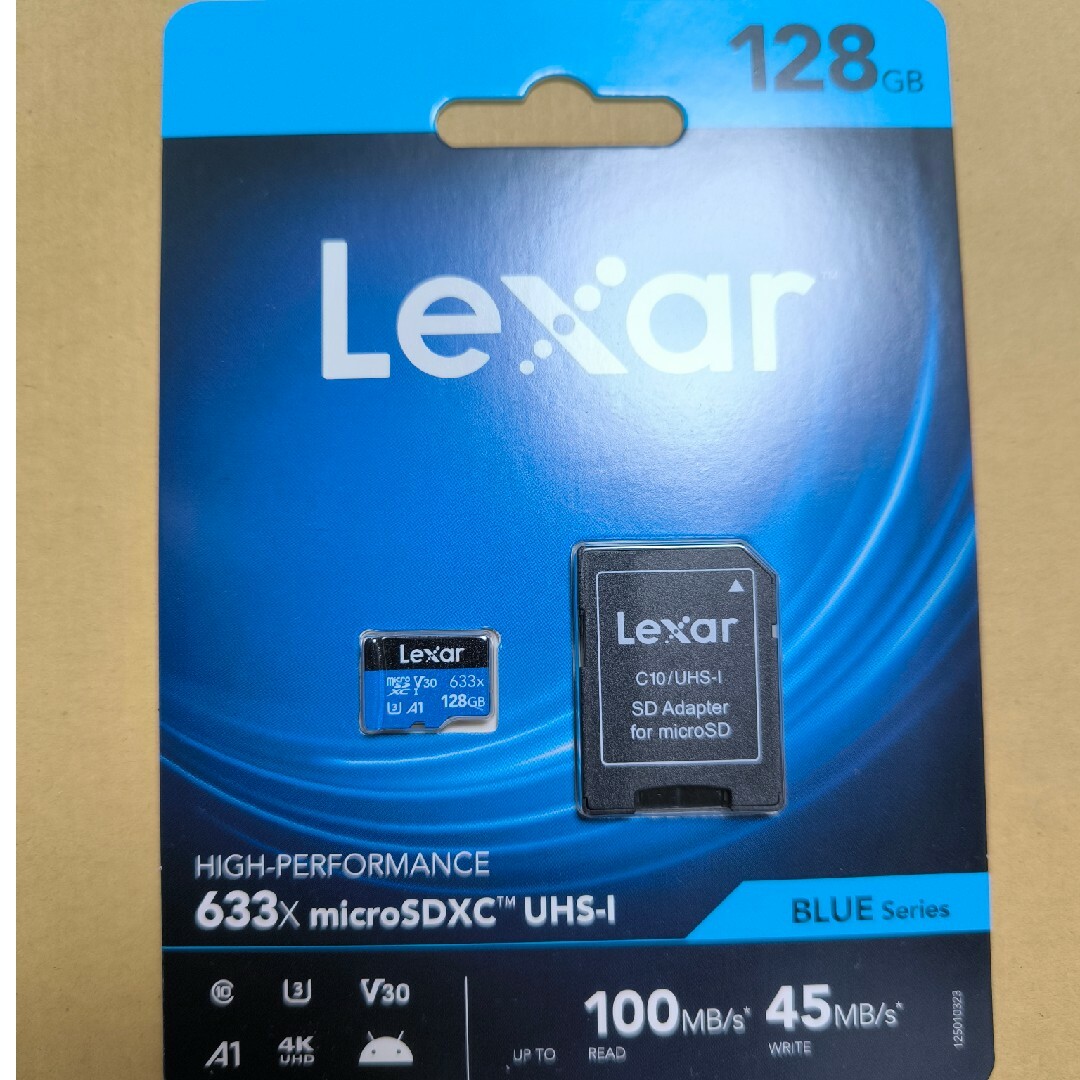 128GB microSDXCメモリーカード Lexar レキサー海外パッケージ スマホ/家電/カメラのPC/タブレット(その他)の商品写真