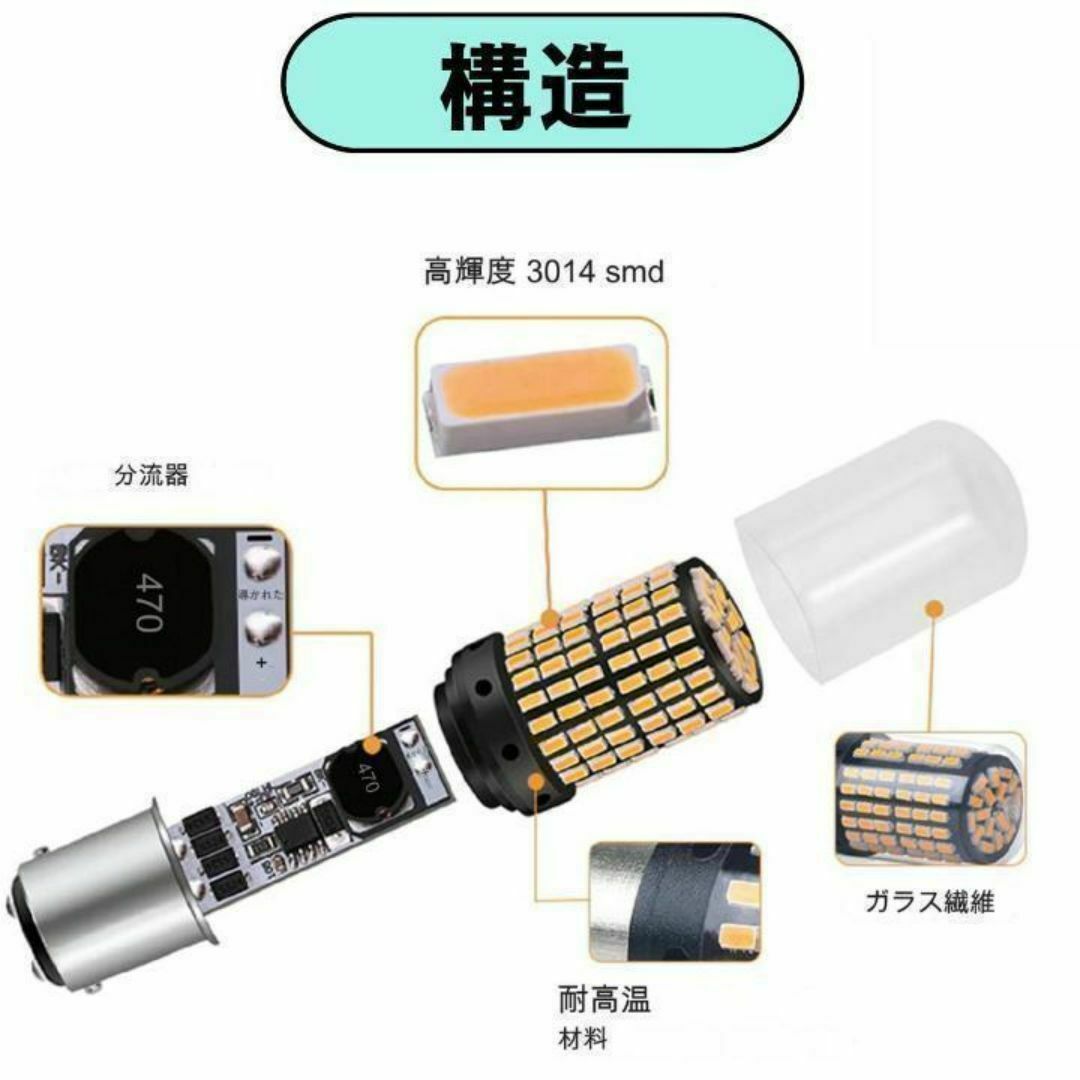 T20 led 150連 ブレーキランプ ダブル レッド ストップ 高寿命 自動車/バイクの自動車(汎用パーツ)の商品写真