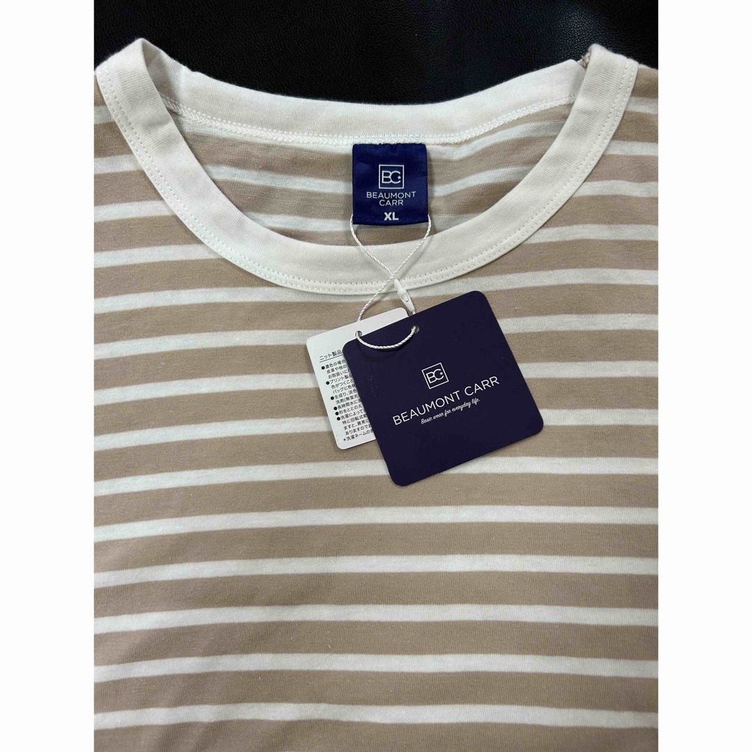 新品 BEAUMONT CARR メンズロングスリーブＴシャツ ベージュ XL メンズのトップス(Tシャツ/カットソー(七分/長袖))の商品写真