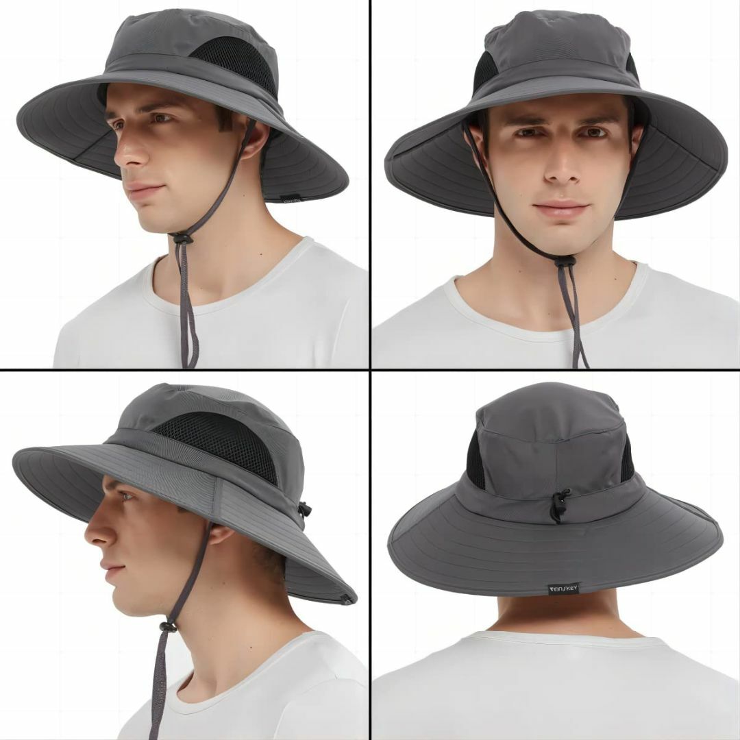 【色: ダークグレー】[EINSKEY] 日除け帽子 メンズ レディース uvカ メンズのファッション小物(その他)の商品写真